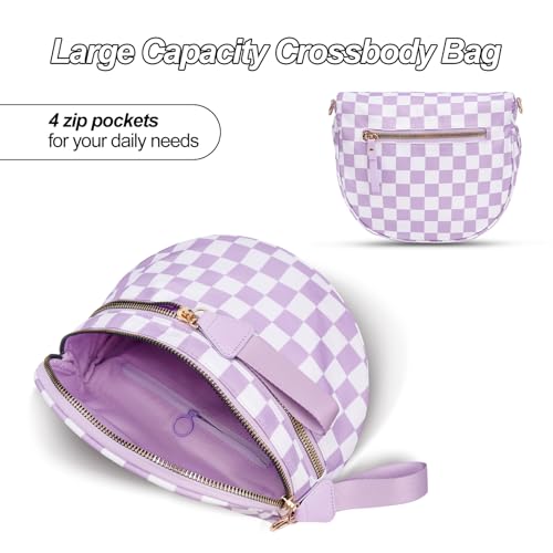 Image of Checkered Crossbody Bag, Bum Bags for Women Crossbody,Spacious Sling Bag Purse Fanny Packs with Shoulder Strap