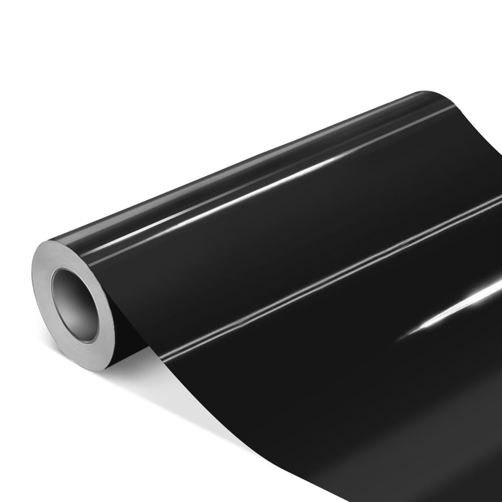VViViD DECO65 Premium Bulk Roll Permanent Adhesive Craft Vinyl for Plotters (Gloss Black, 11.8" x 150ft)