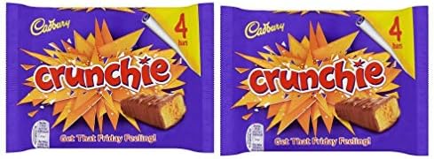 FQQF Original Cadbury Crunchie Candy Package Imported From UK England The Best Of British Honey Comb Covered With Crunchie Chocolate Bar (Pack of 2)