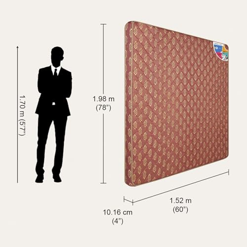 Image of Interio by Godrej Vurv Queen Bed Foam Mattress (78 x 60 x 4 Inches), 1-Year Warranty, PU Foam