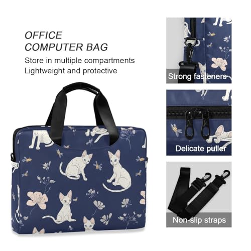 Maletín para portátil 15.6" azul marino con gatitos miniatura 6