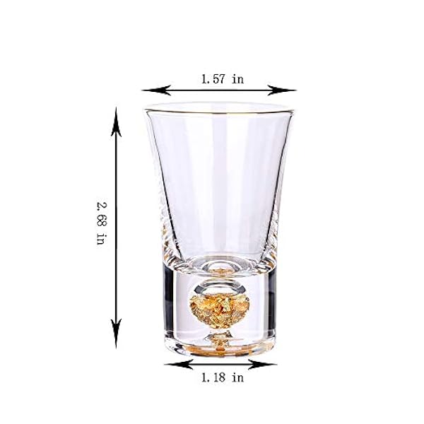 24K Gold Shot Glas (6 stuks) 1.5 oz, met Arcylic Gift Box