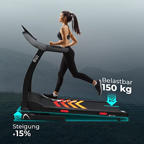 AsVIVA T16 Laufband BT Cardio I Hochwertiger Heimtrainer I Einstellbare Steigung bis zu 15% I 6-Zonen… – Bild 5