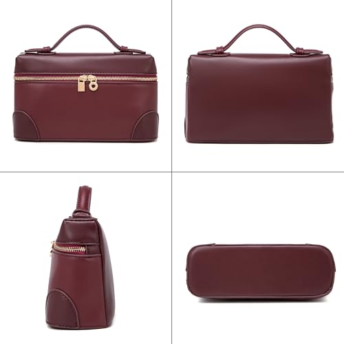 Image of Rejolly Crossbody Bag for Women Small Top-Handle Leather Pouch Purse Shoulder Handbag