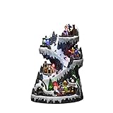 Konstsmide LED Szenerie "Skipiste", mit Musik, wählbare Energiefunktion, 53 bunte Dioden, batteriebetrieben & USB, Innen, schwarzes Kabel, 3 x AA 1.5V (exkl.) - 4257-000