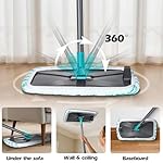 MASTERTOP Microfiber Flat Mop, Extra Large Surface Dust Mop with 5 Wet & Dry Reusable Pads, Hardwood Mops with Telescopic Handle for Laminate, Tile, Vinyl Floor Cleaning, 1 Cleaning Scraper - Image 3