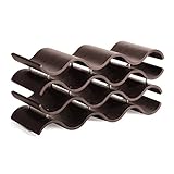 Seville Classics 12-Bottle Wooden Wavy Wine Rack, Espresso