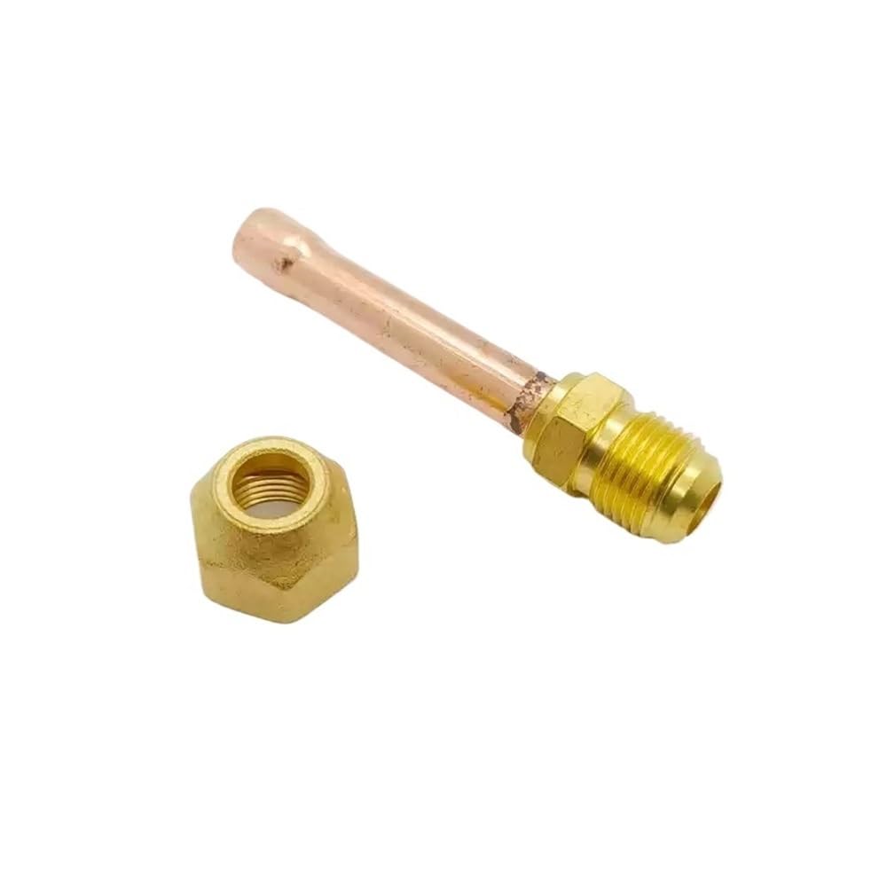 Ferrule Pipe Adapter 1pc Brass Tube End Coupler with Nut, 1/4 5/8 1/2 3/4inch Flare Copper Fitting, Welding Head(3/4inch)