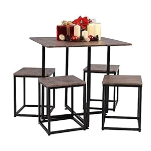 MEUBLE COSY Ensembles de Meubles de Salle à Manger Carré Moderne Table avec 4 Scandinave Chaises