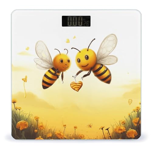Báscula digital de baño Bee Love Honey con vidrio templado