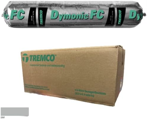 Tremco Gray Dymonic FC High-Performance, Fast-Curing, Single-Component, Hybrid Sealant 20.3 fl/oz Sausages (960712-385), Case of 15