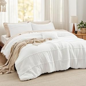 Bedsure White Queen Comforter Set –...