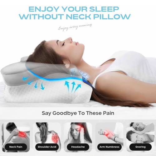 Onerisly Neck Pillow For Pain Relief Sleeping,Side Sleeper Pillow For Neck And Shoulder Pain,Ergonomic Contour Neck Supportive Cervical Pillows,For Stomach Back #TOP2