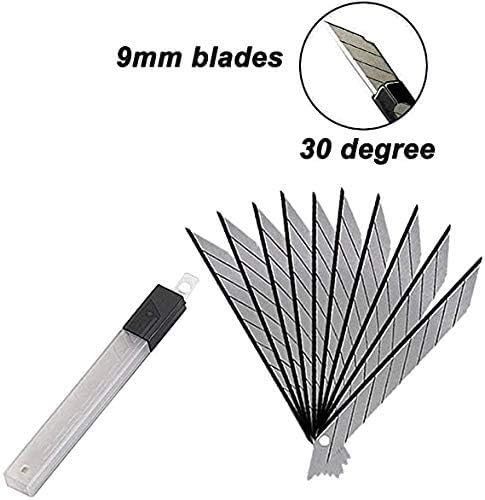 MTP 60 Pcs Snap Off 9mm Utility Knife Blades 30 Degree for OLFA Cutter Japan Steel