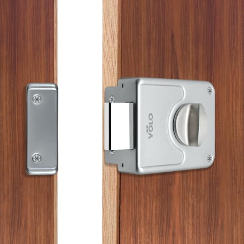 Image of VOLO Heavy Duty Tri-Bolt Rim Lock - Secure Dead Lock with Keys for Main Door, Single & Double Doors, Left & Right-Handed Use - Ideal for Home & Office (Pack of 1) (MT-04 (Satin))