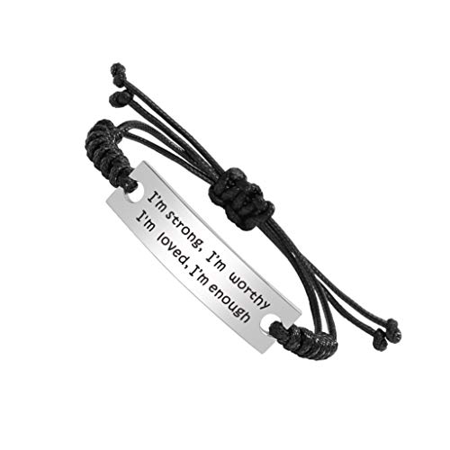 ABNTY Faith Gifts for Women, I Am Enough Bracelet, I Am Strong I Am Worthy I Am Loved, Inspirational Strong Gifts2