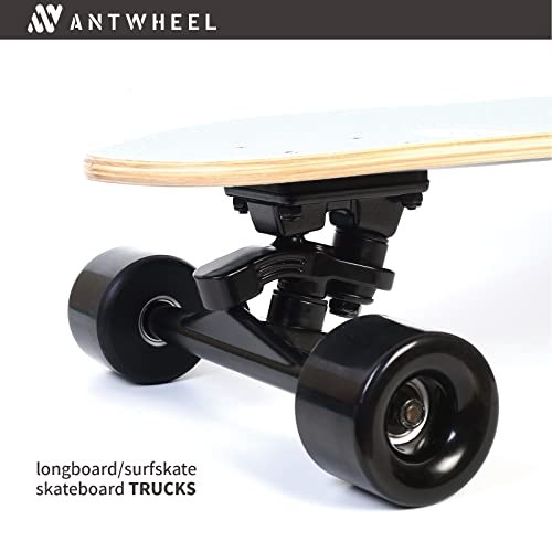 ANTWHEEL Sidewinder II Longboard/Skateboard/Surf-Skateboard, schwarz, Skateboard, Doppel-Kingpin-Achse, 17,8 cm Aufhänger, 24,7 cm Achse (2 Stück) kostenlose Hardware (23,6 cm Aufhänger, 30,5 cm