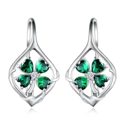 Boucles d'oreilles trèfle à quatre feuilles cadeau Saint-Patrick