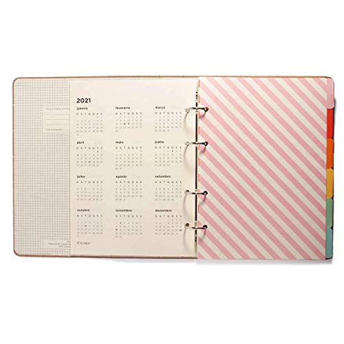 Caderno Criativo Argolado Todas Juntas, Multicolorido, Arco-íris, Pautado, 120 fls, Papel Pólen 80g/