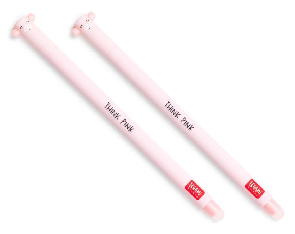 LEGAMI Bolígrafo de gel borrable, tinta termosensible, diámetro de punta de 0,7 mm, longitud de 15 cm, tinta rosa (paquete de 2)