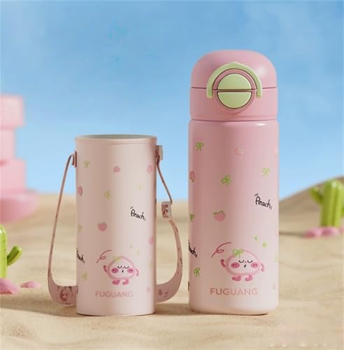 【XXA】子供用 ステンレス 水筒 316ステンレス鋼 直飲み 500ml に優しい軽量 女の子 保冷専用 真空断熱 スポーツボトル キッズ こども 水瓶 ハンドル付 おしゃれ 大人 山登り 運動 旅行 キャンプ スポーツ アウトドア (500ml,ピーチ