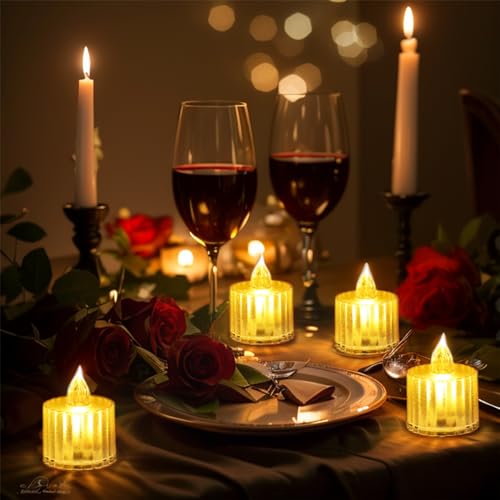 Image of HAIDOLIANG 48PCS Tea Lights Candles | LED Flameless Candles Battery Operated for Holiday Gifts, Electric Tealight for Bedroom,Table,Birthday Decorations