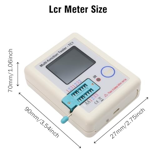LCR TC1 Meter Transistor Tester RUIZHI LCR-TC1 Transistor Tester Inductance Capacitance Resistance ESR One-Key-Bedienung grafisches Display Automatische Abschaltung für die Prüfung von Bauteilen