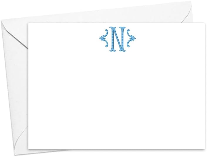 Amazon.com: Personalized Stationery, Monogrammed Note Cards, Single ...