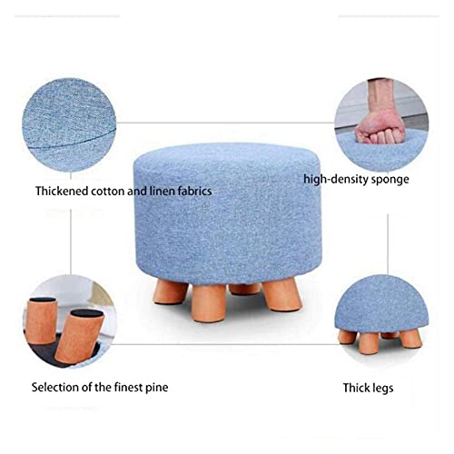 Pouf rond vert de salon idéal comme tabouret à langer d'entrée - 7