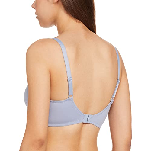 Image of Marks and Spencer Womens Cotton Mix Plain Sweetheart Neck Bra T33 3208K 34 DD Powder Blue