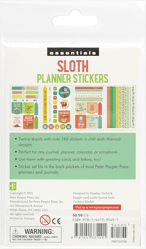 Essentials Sloth Planner Stickers (over 160 stickers!) (Essentials Planner Stickers) - Image 15