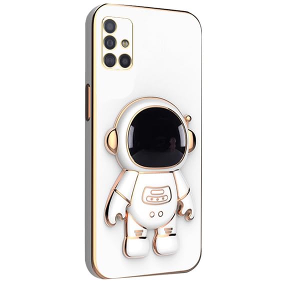 Image of for Samsung Galaxy A71 Case Cute 3D Astronaut Stand Design Camera Protection Shockproof Soft Back Cover for Samsung Galaxy A71 (White)