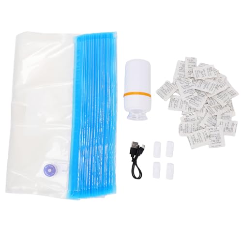 YWBL-WH 3D Printer Filament Vacuum Bags 20PCS Sealed Storage with Auto Pump 40 Desiccants 4 Clips for Filament Spools 1.