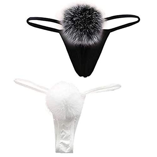 ADESUGATA Lot de 2 strings sexy en peluche pour femme et fille - Costume de cosplay - Culotte sexy...
