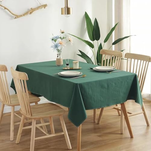 Nappe rectangulaire blanche coton 90x140 lavable salle à manger - 2