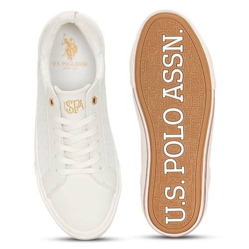 Image of U.S. Polo ASSN. Heidi 2.0 White Sneakers Shoes with Quilting Detail