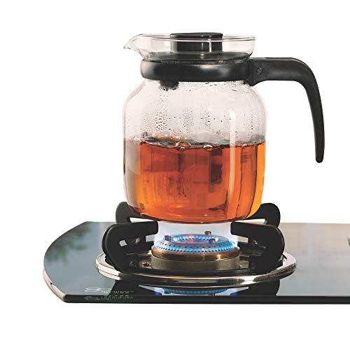 Image of Borosil Carafe Flame Proof Glass Kettle with Stainer, 1L + Borosil Carafe Flame Proof Glass Kettle with Stainer, 1.5L