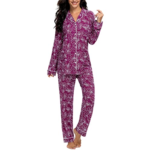 Tugege Pajamas Set Long Sleeve Sleepwear Womens...