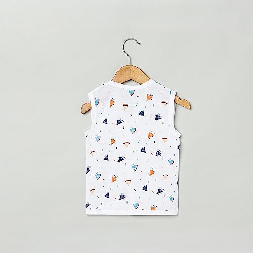 Image of The Boo Boo Club Unisex Baby Organic Cotton Fitted Baby Jhabla|Pack Of 4 Newborn Sleeveless Jabla|3 To 6 Months Infant Summer Wear|Soft & Breathable Muslin Fabric|Easy Button Closure Vest, White
