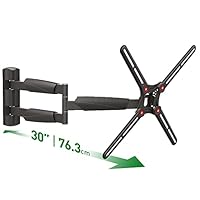 Barkan Lange TV Wandhalterung, 13 - 65 Zoll Schwenkbar / Neigbar / Vollbewegung flach & Curved Fernseher TV Halterung, hält bis 36.2Kg, extra Langer Auszug, für LED OLED LCD, Max. VESA 400x400