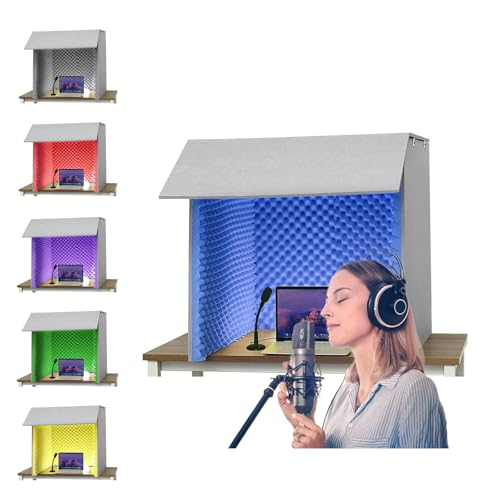 MNBVH Stand portátil insonorización, Cubierta insonorizada de Escritorio, Caja de Cabina de Sonido Ego
