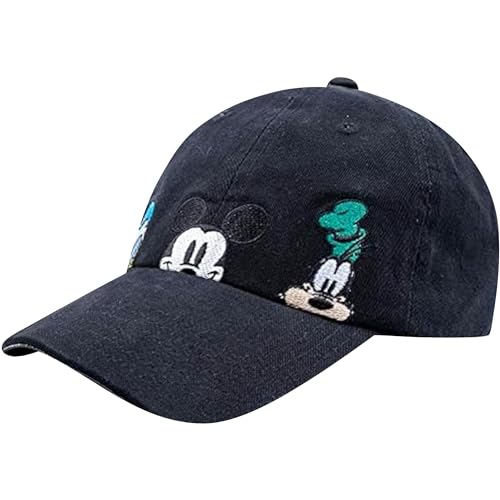 Image of Disney Mickey Mouse Dad Hat, Cotton Adjustable Baseball Cap with Curved Brim