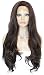 Anogol Hair Cap+24'' Synthetic Lace Front Wig Women's Hair Heat Resistant Fiber Long Natural Wave Wigs for Fancy Dress Wavy