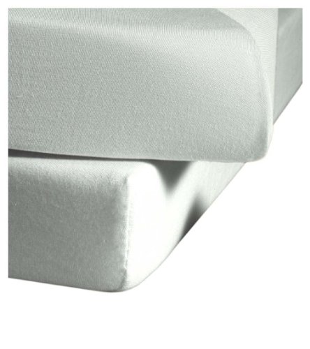 fleuresse Jenny C klassisches Jersey-Spannlaken, 100% Baumwolle, mit praktischem Rundumgummi, Fb. Silber, Größe 200 x 200 cm… – Ansicht 1