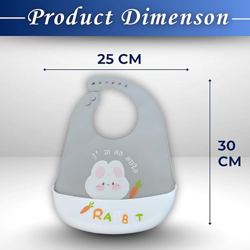 Image of Baby Bib for Feeding and Weaning Babies and Toddlers | Waterproof, Washable, Reusable | Adjustable Neckline with Buttons | Easy to Clean and Non-Messy Design