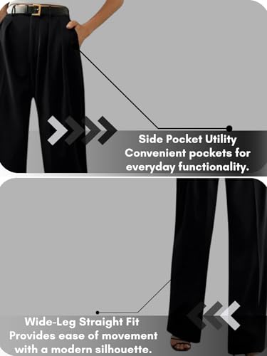 Image of GRECIILOOKS Trousers for Woman | Womens High Rise High Waist Flared Korean Style | Formal Pant for Women Office Wear| Track Pants for Womans Elegant for College & Events (Available in Plus Size)