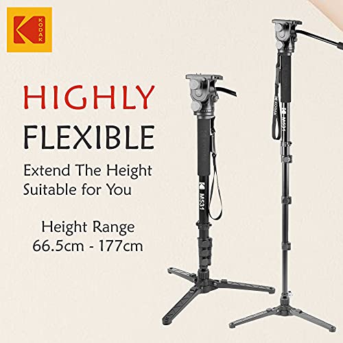 Image of Kodak M531 Monopod with Support Foot, 32mm Strong Aluminum Tube Monopod, Black