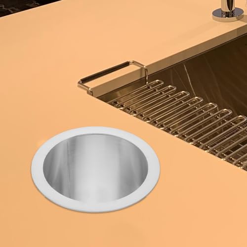 Image of MAGICLULU 15cm Drop-in Trash Chute, Stainless Steel Countertop Built-in Trash Can Waste Bucket Round Bottomless Embedded Trash Bin Trash and Waste Chute