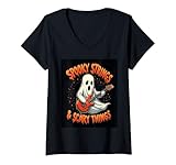 Photo Gallery donna fantasma divertente con chitarra - spooky rock music maglietta con collo a v Photo Gallery donna fantasma divertente con chitarra - spooky rock music maglietta con collo a v
