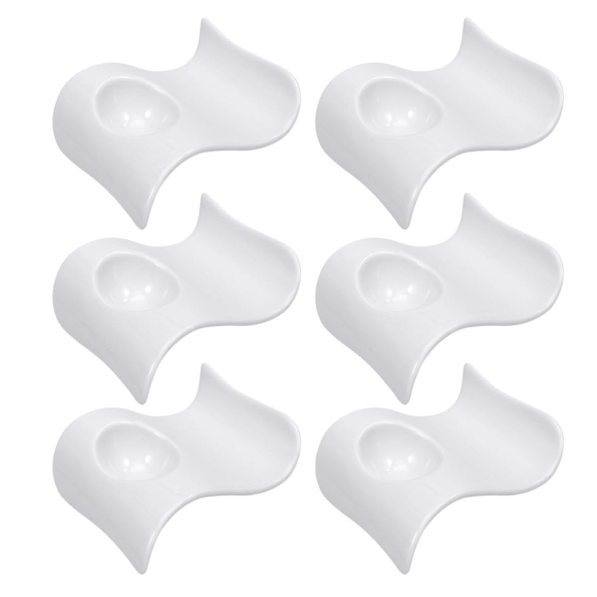 ibasenice Support à Œufs et Conservation des Œufs en Céramique 6 Pièces Blanc Coquetiers Élégants et Modernes Faciles à Nettoyer pour Petit-déjeuner